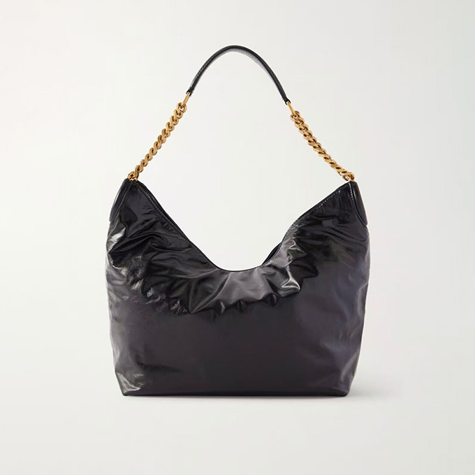 ysl hortense large waxed leather hobo bag